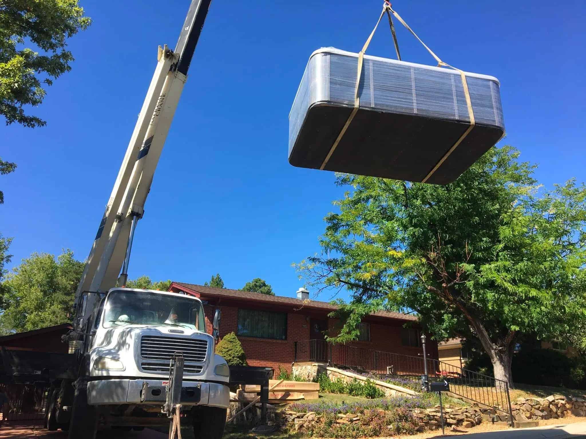 hot tub crane install